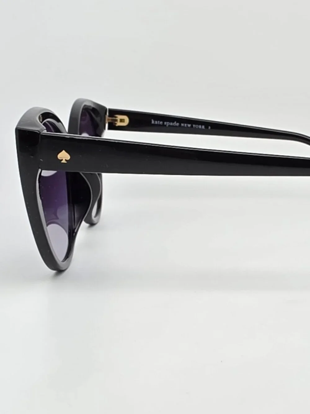 Kate Spade Samantha Black Frame Grey Gradient Flat Lens Cat Eye Sunglasses 54mm